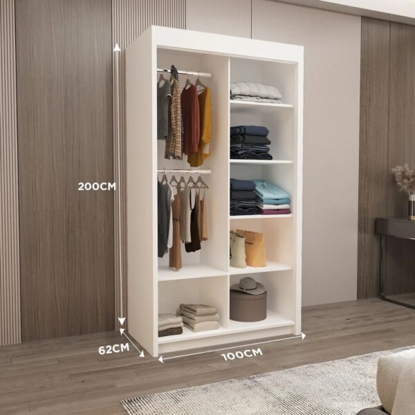 Milan Mirror Sliding Door Wardrobe