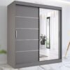 Lyon Modern Mirrored Sliding Door Wardrobe