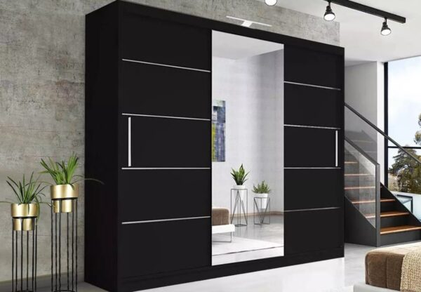 Lyon Modern Mirrored Sliding Door Wardrobe