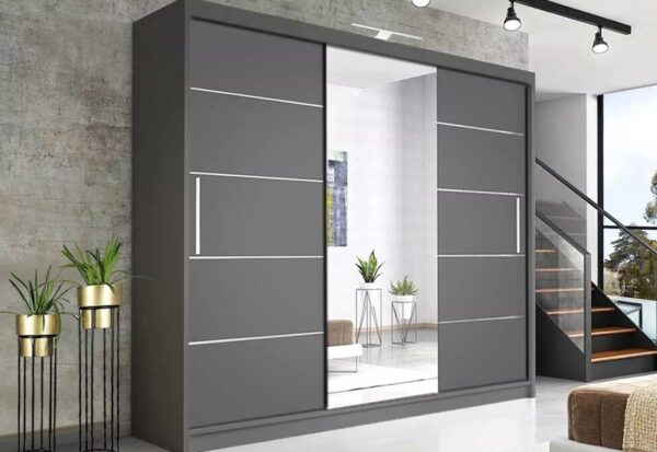 Lyon Modern Mirrored Sliding Door Wardrobe