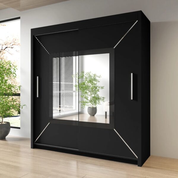 Modern Venice 2-Door Sliding Mirror Wardrobe