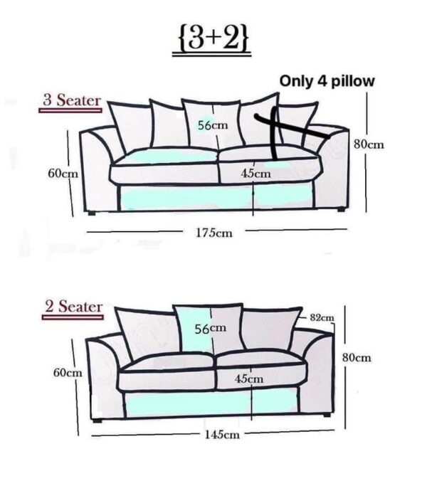 Dylan Plush velvet Fabric Sofa - (3+2 Sofa Set)