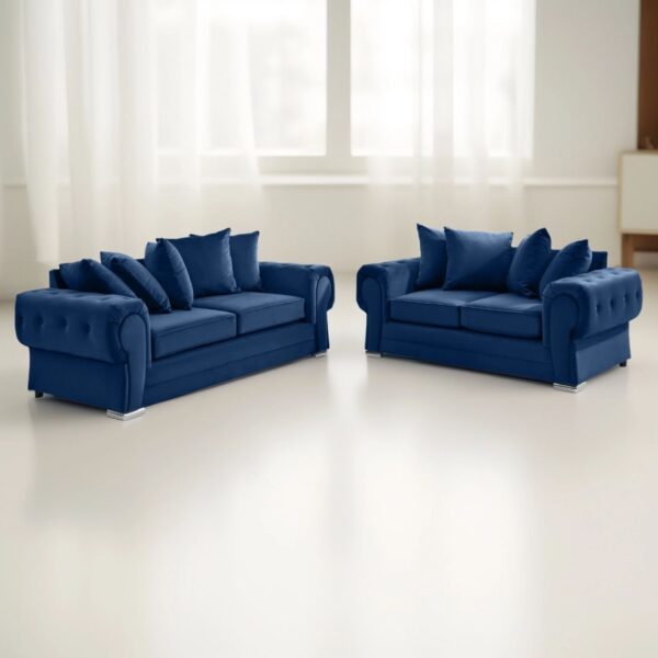 Verona Chesterfield Velvet Sofa – Luxury 2 & 3 Seater Set