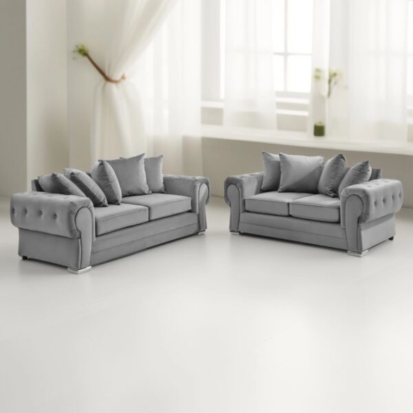 Verona Chesterfield Velvet Sofa – Luxury 2 & 3 Seater Set