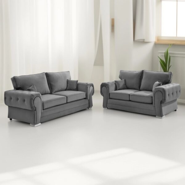 Verona Chesterfield Velvet Sofa – Luxury 2 & 3 Seater Set