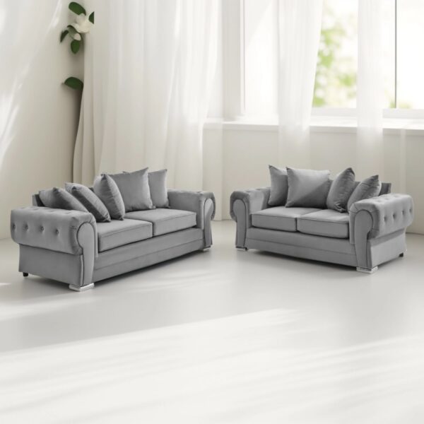 Verona Chesterfield Velvet Sofa – Luxury 2 & 3 Seater Set