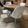 Wooden Round Dining Table with 4 Chairs Set