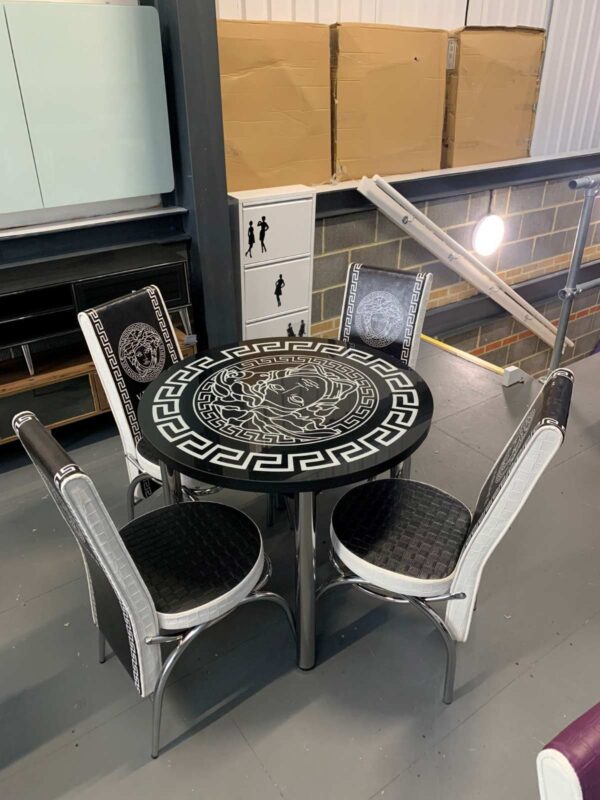 Turkish Round Dining Set | 4 Chairs | Multiple Colors