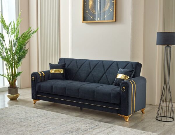 Kuzey Sofa Bed – Gold-Toned Elegance