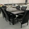 Turkish Glass Dining Set | 4-6 Chairs | Black/White/Grey