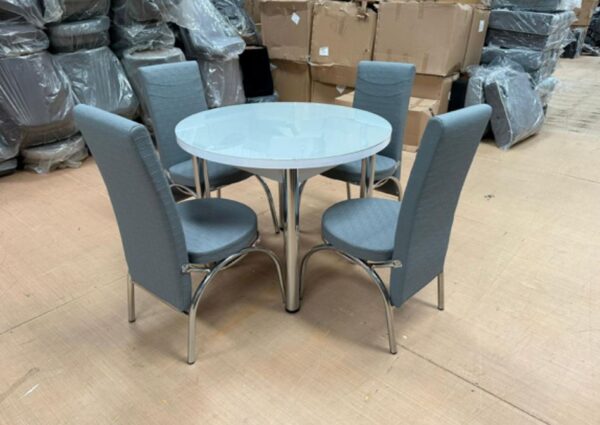 Turkish Round Dining Set | 4 Chairs | Multiple Colors