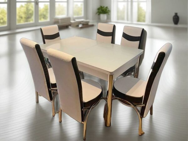 Turkish White Table with 4-6 Chairs