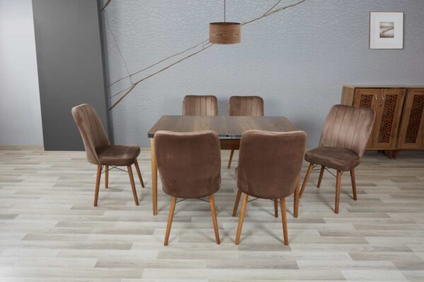 Hamilton Adaptable Wooden Dining Collection with 6-Chair Comfort