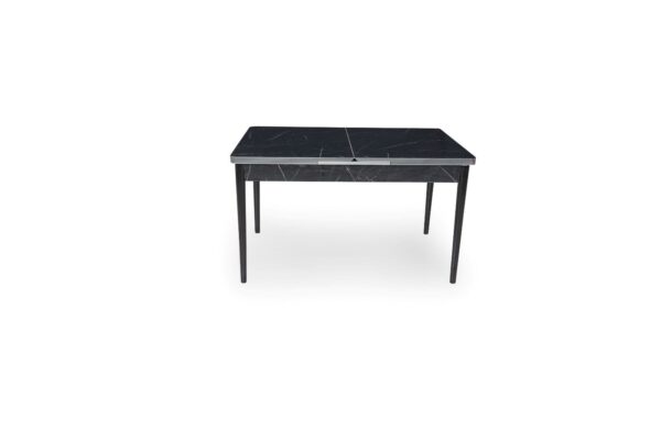 Royal Mermer Marble-Effect Extendable Table & 6 Velvet Chairs