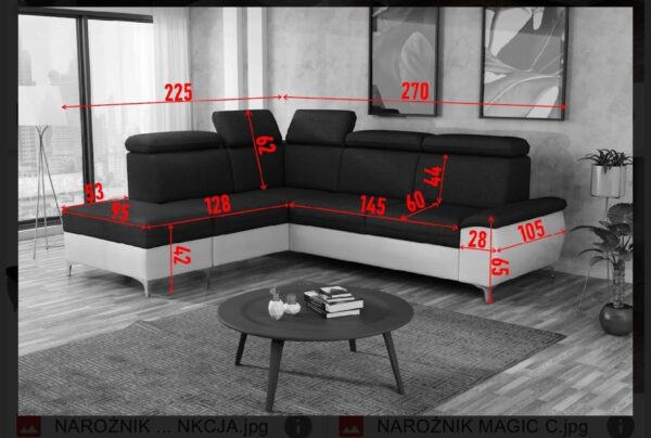 ARTIC Corner Sofa Bed with Storage & Pull-Out Bed