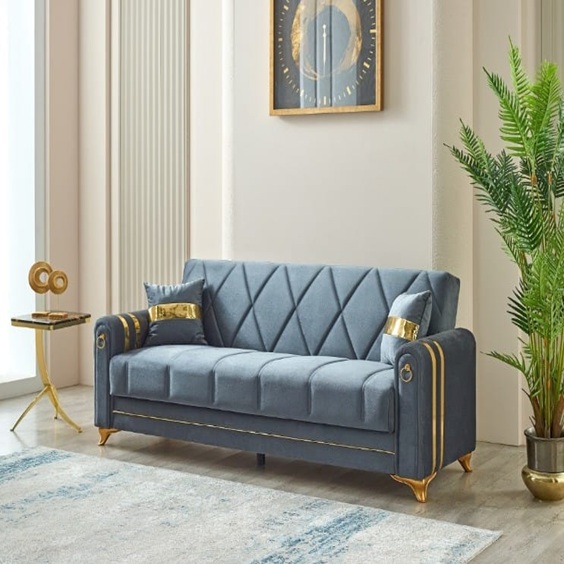 Kuzey Sofa Bed – Gold-Toned Elegance