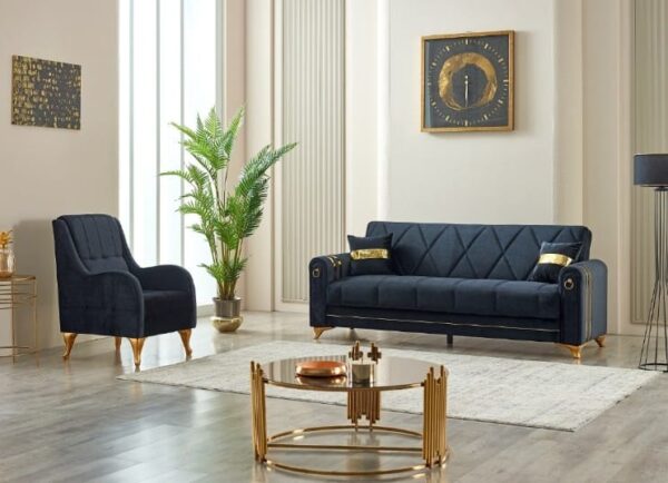 Kuzey Sofa Bed – Gold-Toned Elegance