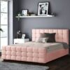 Cube Upholstered Bed Frame with Storage Option – Modern Handmade Bed in UK