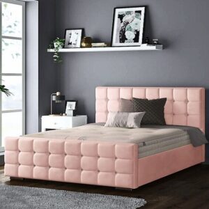 Cube Upholstered Bed Frame with Storage Option – Modern Handmade Bed in UK