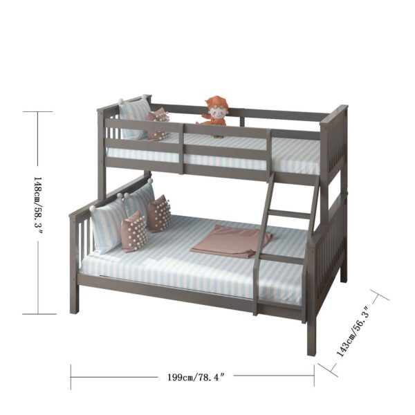 Trio Bunk Bed – Solid Triple Sleeper for Kids & Adults