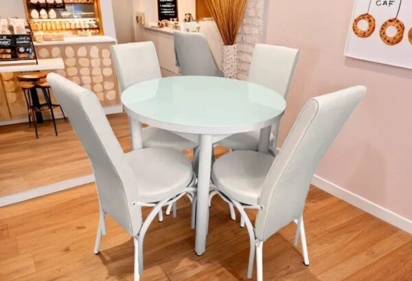 Turkish Round Dining Set | 4 Chairs | Multiple Colors